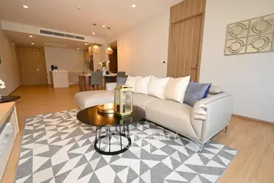 Spacious modern living room with stylish decor and open layout