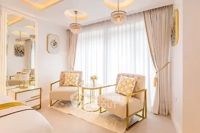 Luxurious living room with elegant decor and natural light