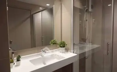 Modern bathroom with sleek fixtures and elegant design