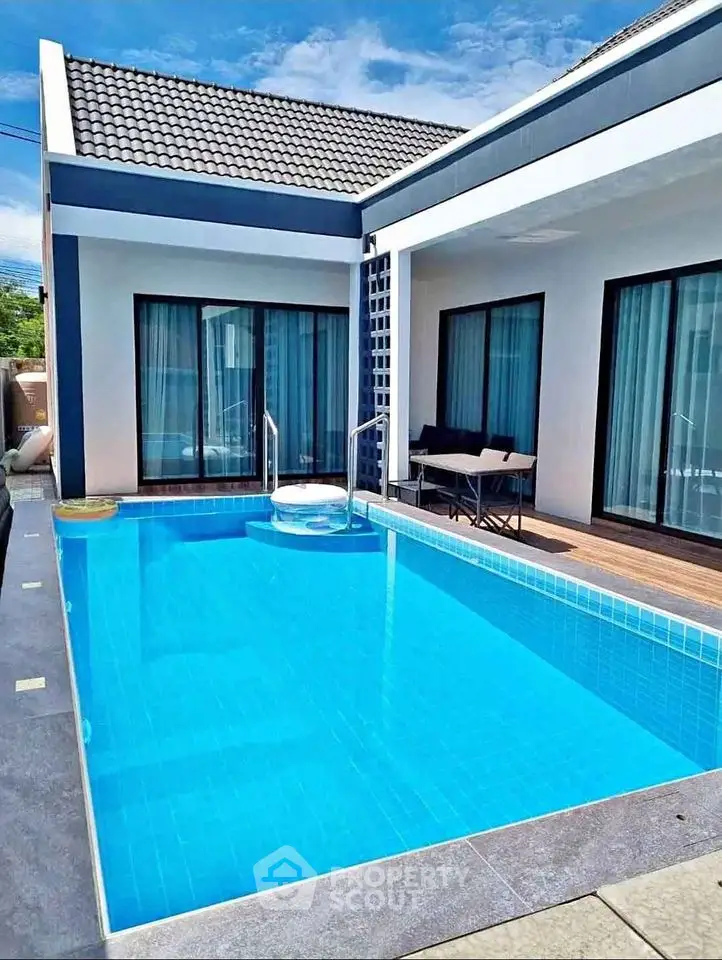 Modern villa with private pool and stylish exterior design