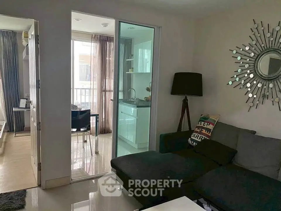 Modern living room with open layout and stylish decor