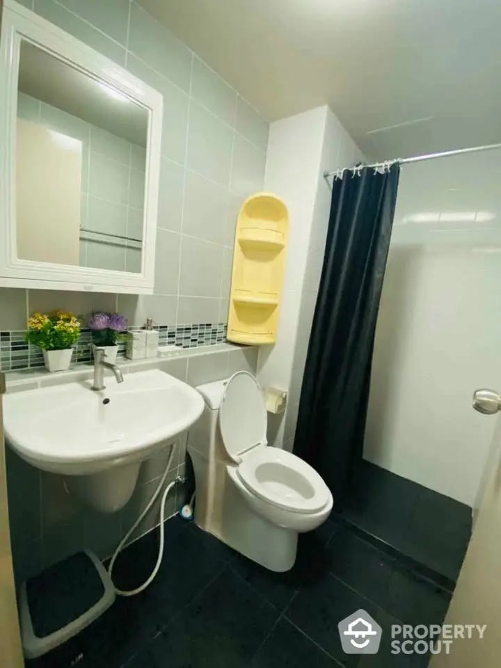 Modern bathroom with sleek design and contemporary fixtures