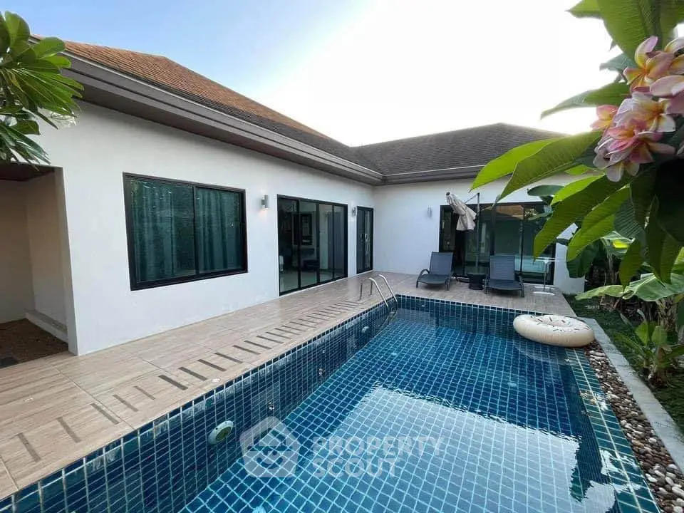 Luxurious villa with private pool and modern design, perfect for relaxation and entertainment.