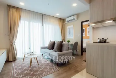 Modern living room with stylish decor and natural light