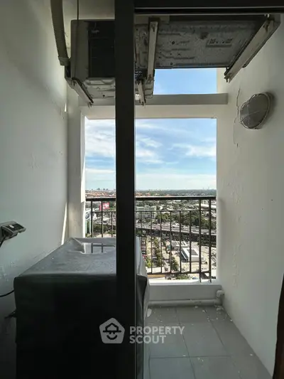 Stunning balcony view with cityscape, perfect for relaxation and enjoying the skyline.