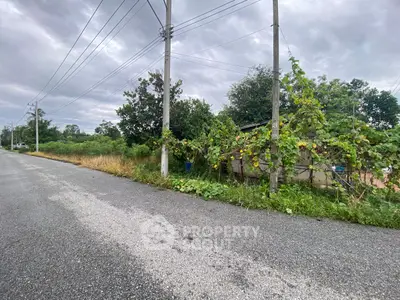 Scenic roadside plot with lush greenery and potential for development.