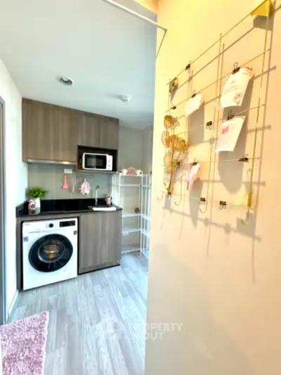 Modern kitchen with sleek appliances and open layout design