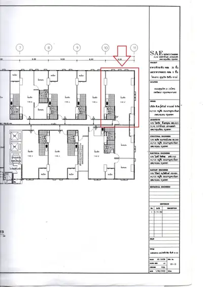 Detailed architectural floor plan with multiple units and precise measurements.