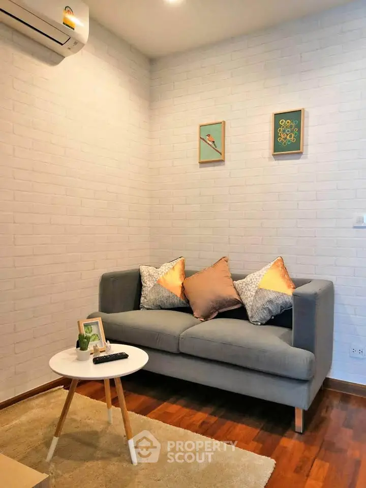 Cozy living room with modern decor and stylish furniture