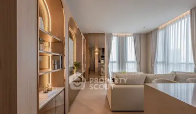 Luxurious modern living room with elegant decor and natural light