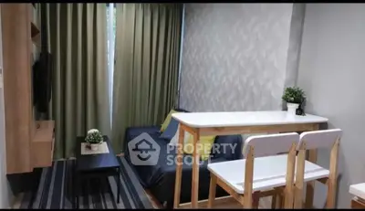 Modern living room with stylish furniture and cozy decor