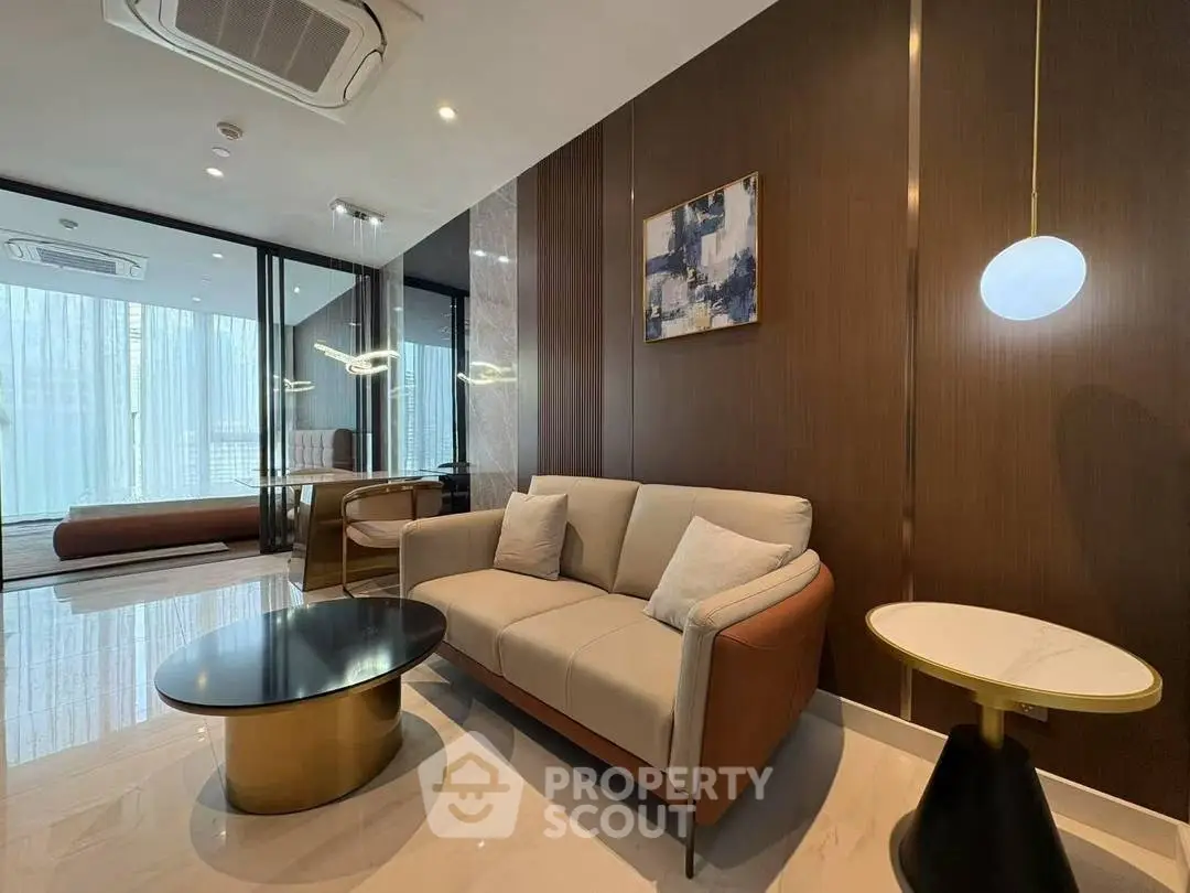 Luxurious modern living room with elegant furniture and stylish decor