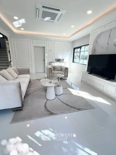 Luxurious living room with elegant decor and modern furniture