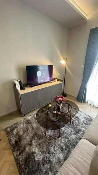 Modern living room with stylish decor and cozy ambiance