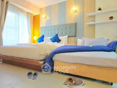 Bright and cozy bedroom with stylish decor and natural light