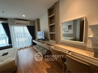 Modern studio apartment with stylish furniture and natural light