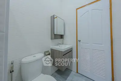 Modern bathroom with sleek fixtures and minimalist design