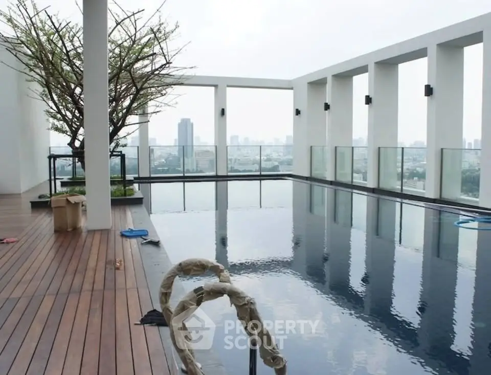 Luxurious rooftop pool with stunning city views and modern design