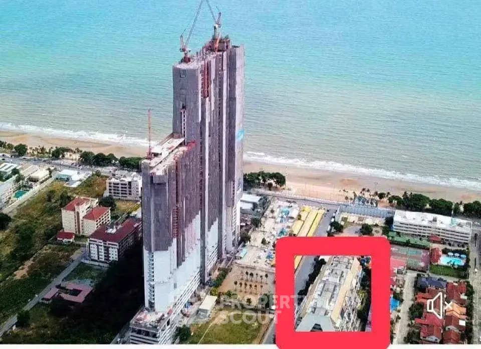 Stunning beachfront high-rise under construction with ocean views