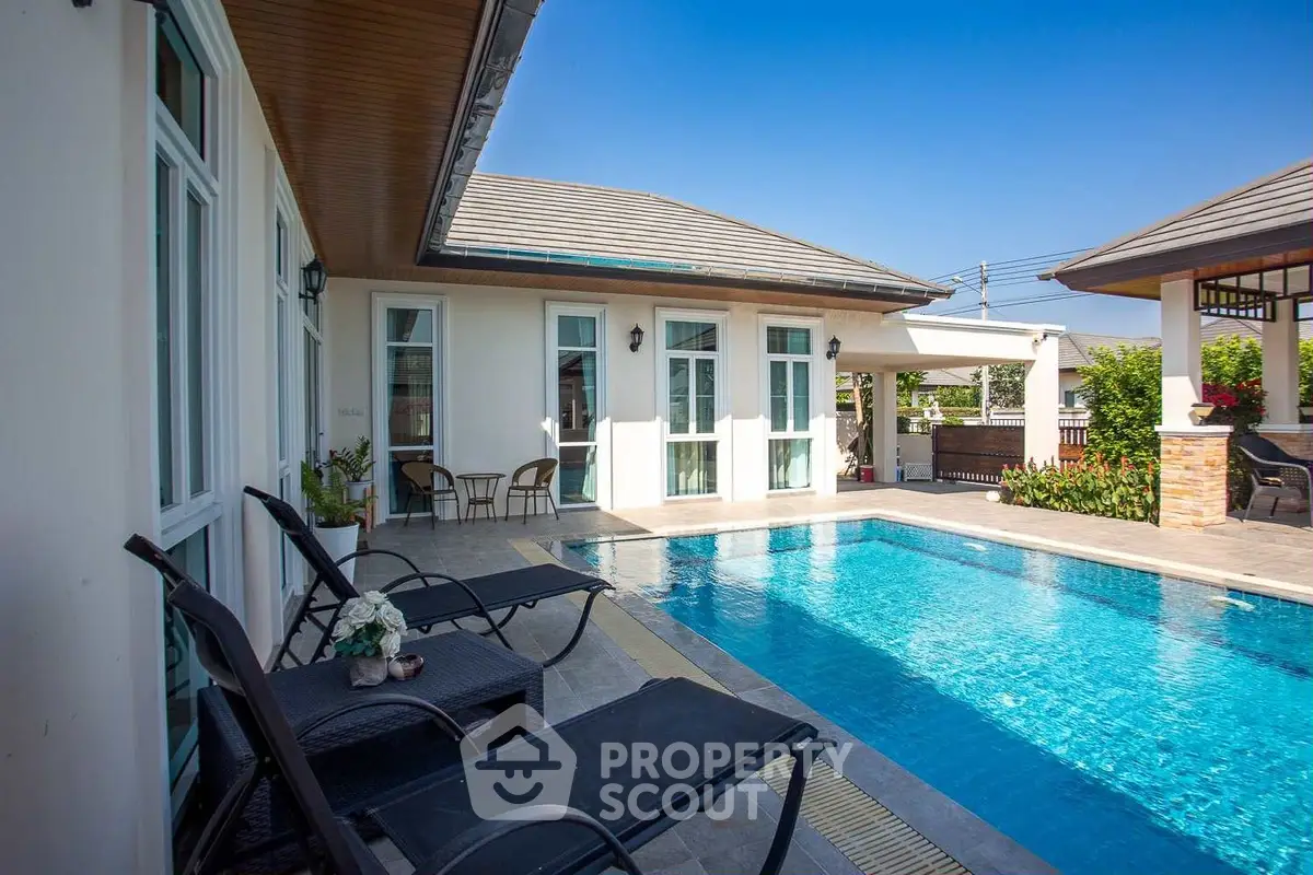 Luxurious villa with private pool and modern design, perfect for relaxation and entertaining.