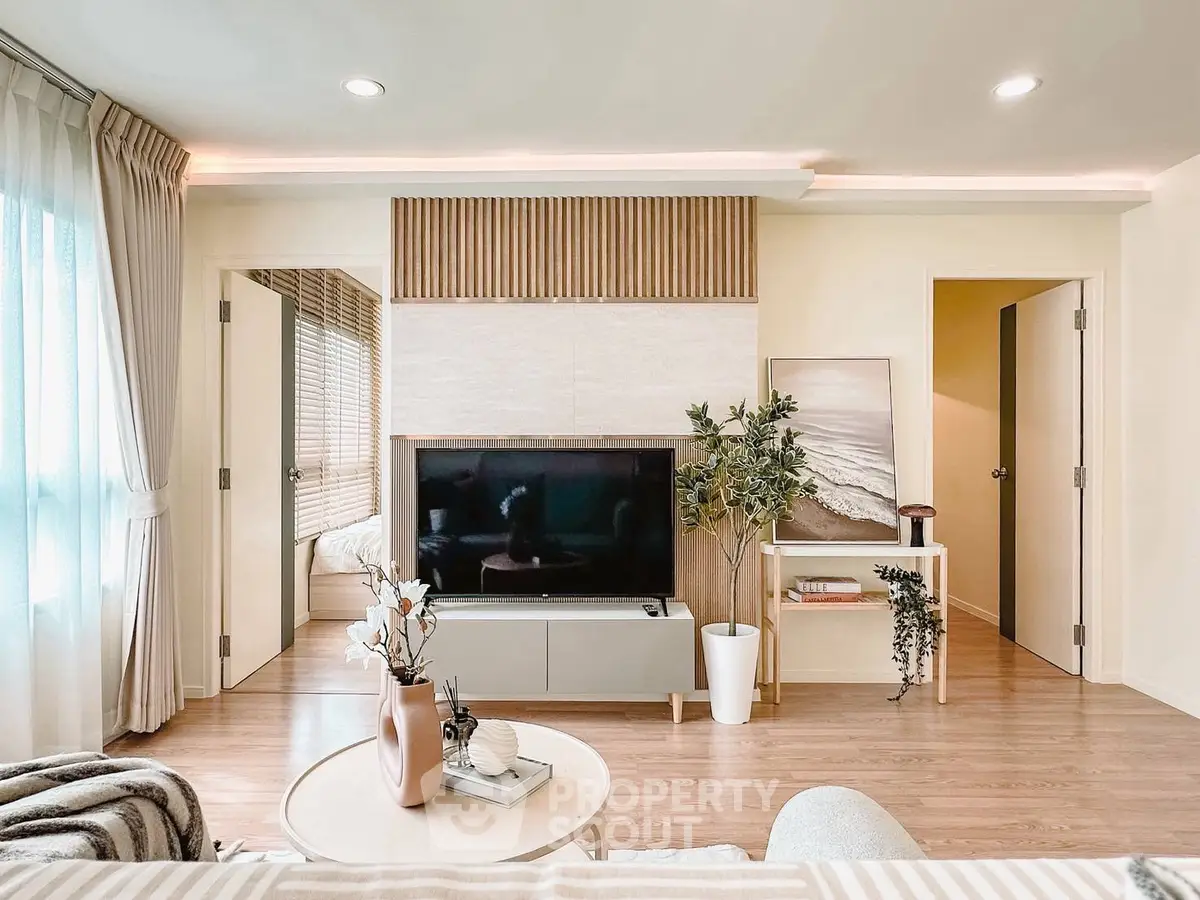 Stylish living room with modern decor and natural light