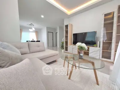 Modern living room with stylish furniture and elegant decor