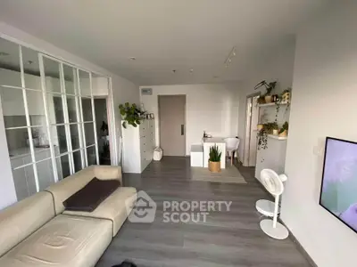 Modern living room with stylish decor and natural light