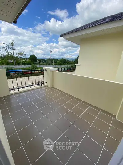 Spacious balcony with scenic view in modern residential property