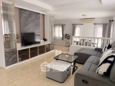 Spacious modern living room with elegant decor and natural light