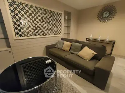 Stylish living room with modern decor and comfortable seating
