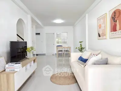 Spacious modern living room with elegant decor and natural light