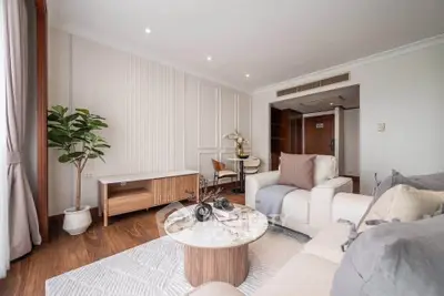 Spacious modern living room with elegant decor and natural light