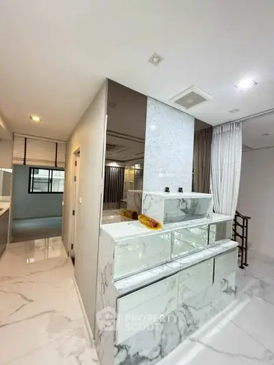 Luxurious marble bathroom with modern fixtures and elegant design