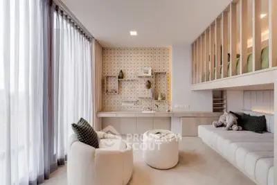 Modern living room with stylish furniture and natural light