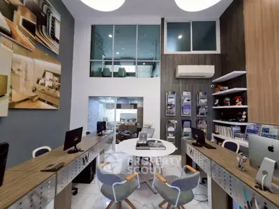 Modern real estate office with sleek design and open layout