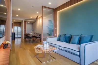 Modern living room with stylish decor and open layout in a contemporary apartment.