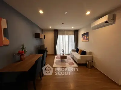 Modern living room with stylish decor and natural light