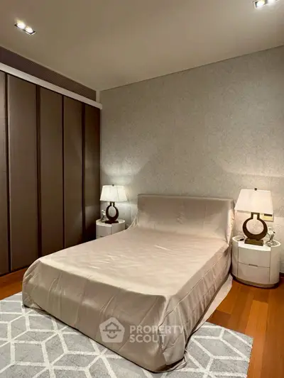 Elegant bedroom with modern decor and stylish lighting