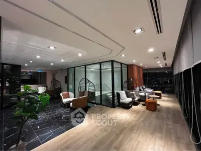 Luxurious modern lounge area with stylish seating and elegant lighting
