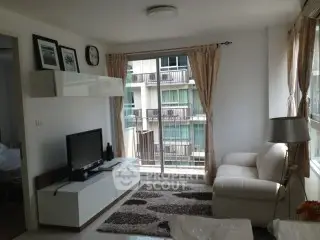 Modern living room with balcony view in urban apartment