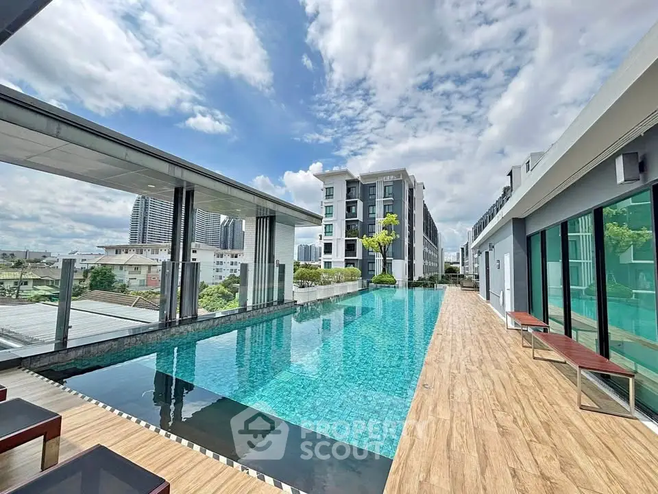 Luxurious rooftop pool with stunning city views and modern architecture.