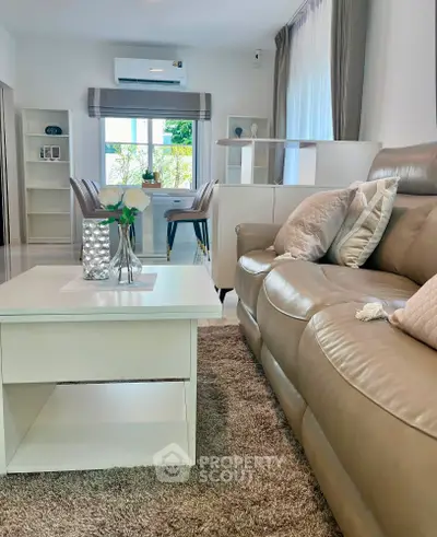 Modern living room with elegant decor and natural light