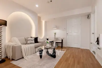 Elegant living room with modern decor and cozy ambiance