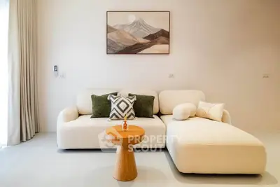Modern living room with stylish sofa and elegant decor