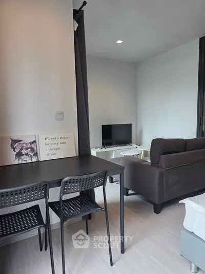 Modern living room with sleek furniture and cozy ambiance