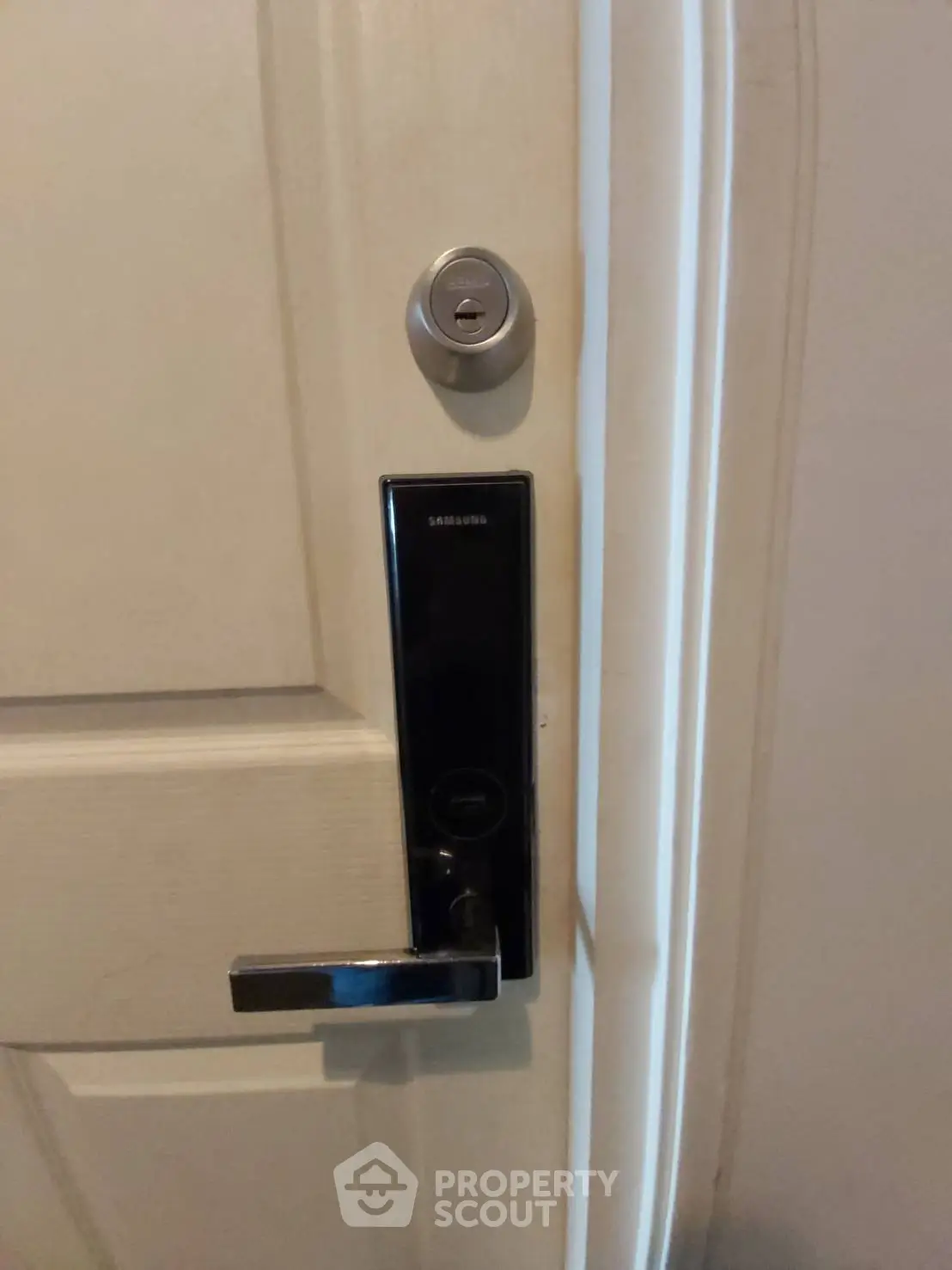 Modern door with digital lock system for enhanced security in residential property.