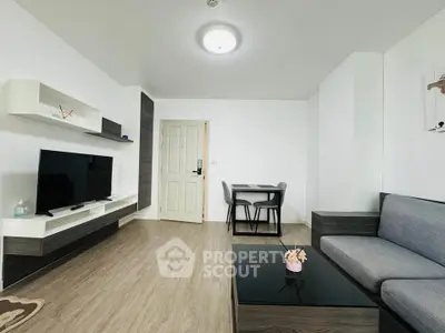 Modern living room with sleek furniture and minimalist decor