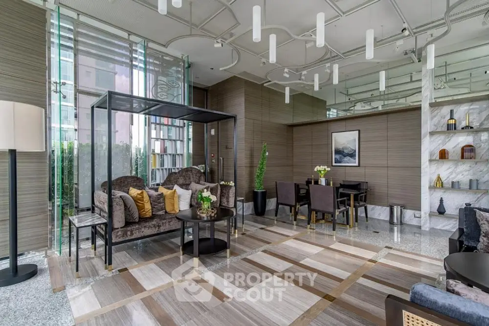 Luxurious modern living room with elegant decor and stylish furniture