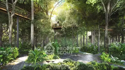 Stunning forest view with elevated walkway, perfect for nature lovers seeking tranquility and beauty.