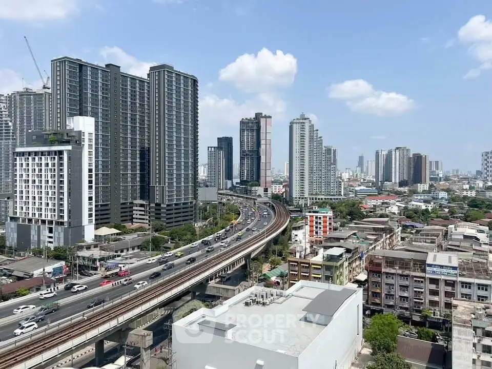 Stunning cityscape view showcasing modern high-rise buildings and bustling urban life.